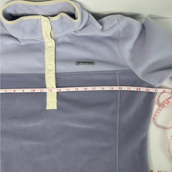 Columbia Fleece Quarter Button Up Lilac Purple Pullover Sweater Women Size XL - Picture 9 of 11